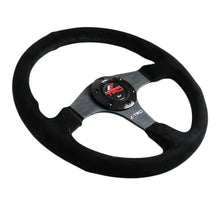 Load image into Gallery viewer, Brand New 14&quot; TRD Style Racing Black Stitching Leather Suede Sport Steering Wheel w Horn Button