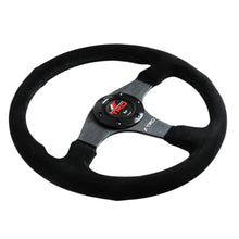 Load image into Gallery viewer, Brand New 14&quot; TRD Style Racing Black Stitching Leather Suede Sport Steering Wheel w Horn Button