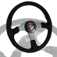 Load image into Gallery viewer, Brand New 14&quot; TRD Style Racing Black Stitching Leather Suede Sport Steering Wheel w Horn Button