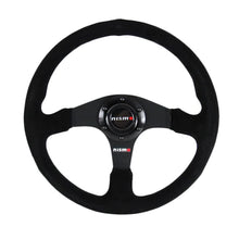 Load image into Gallery viewer, Brand New 14&quot; NISMO Style Racing Black Stitching Leather Suede Sport Steering Wheel w Horn Button