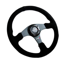 Load image into Gallery viewer, Brand New 14&quot; NISMO Style Racing Black Stitching Leather Suede Sport Steering Wheel w Horn Button