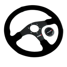 Load image into Gallery viewer, Brand New 14&quot; NISMO Style Racing Black Stitching Leather Suede Sport Steering Wheel w Horn Button