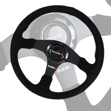 Load image into Gallery viewer, Brand New 14&quot; NISMO Style Racing Black Stitching Leather Suede Sport Steering Wheel w Horn Button