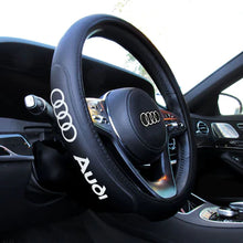 Load image into Gallery viewer, Brand New Universal Audi Black PVC Leather Steering Wheel Cover 14.5&quot;-15.5&quot; Inches