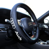 Brand New Universal Audi Black PVC Leather Steering Wheel Cover 14.5