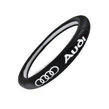 Load image into Gallery viewer, Brand New Universal Audi Black PVC Leather Steering Wheel Cover 14.5&quot;-15.5&quot; Inches