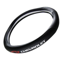 Load image into Gallery viewer, Brand New Universal Chevrolet Black PVC Leather Steering Wheel Cover 14.5&quot;-15.5&quot; Inches