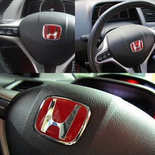 Load image into Gallery viewer, BRAND NEW JDM RED H EMBLEM FOR STEERING WHEEL CIVIC &amp; ACCORD 50MM X 40MM