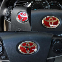 Load image into Gallery viewer, BRAND NEW JDM RED TOYOTA EMBLEM FOR STEERING WHEEL 47MM X 68MM