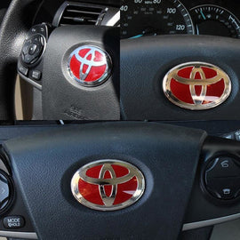 BRAND NEW JDM RED TOYOTA EMBLEM FOR STEERING WHEEL 47MM X 68MM