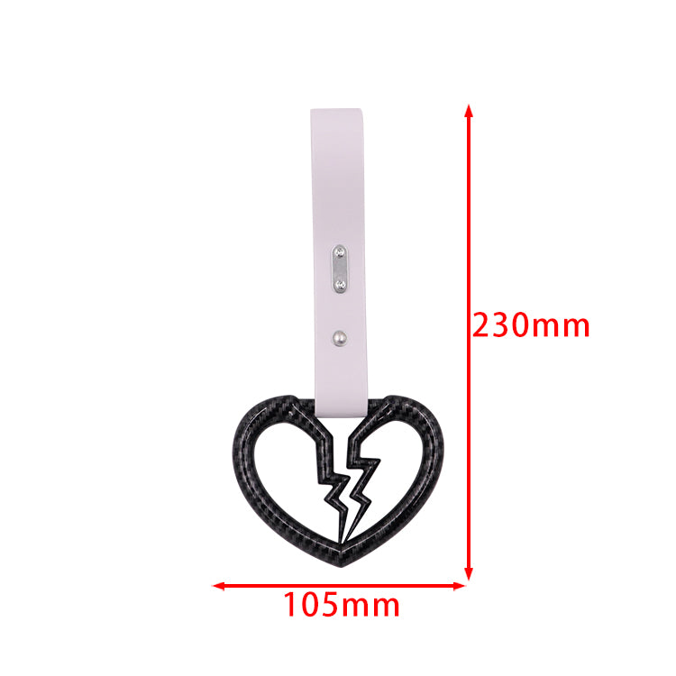Brand New Broken Heart Carbon Fiber JDM TSURIKAWA Subway Bus Handle Strap Charm Drift