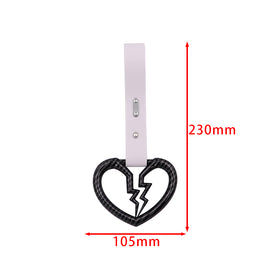 Brand New Broken Heart Carbon Fiber JDM TSURIKAWA Subway Bus Handle Strap Charm Drift