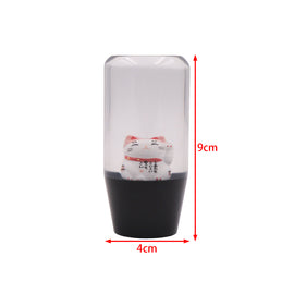 Brand New 1PCS Universal 9CM JDM Clear Fortune Cat Manual Car Black Base Racing Stick Shift Knob M8 M10 M12