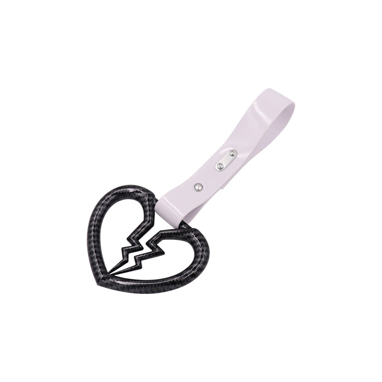 Brand New Broken Heart Carbon Fiber JDM TSURIKAWA Subway Bus Handle Strap Charm Drift