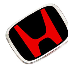 Load image into Gallery viewer, BRAND NEW JDM BLACK/RED H EMBLEM FOR STEERING WHEEL CIVIC &amp; ACCORD 50MM X 40MM