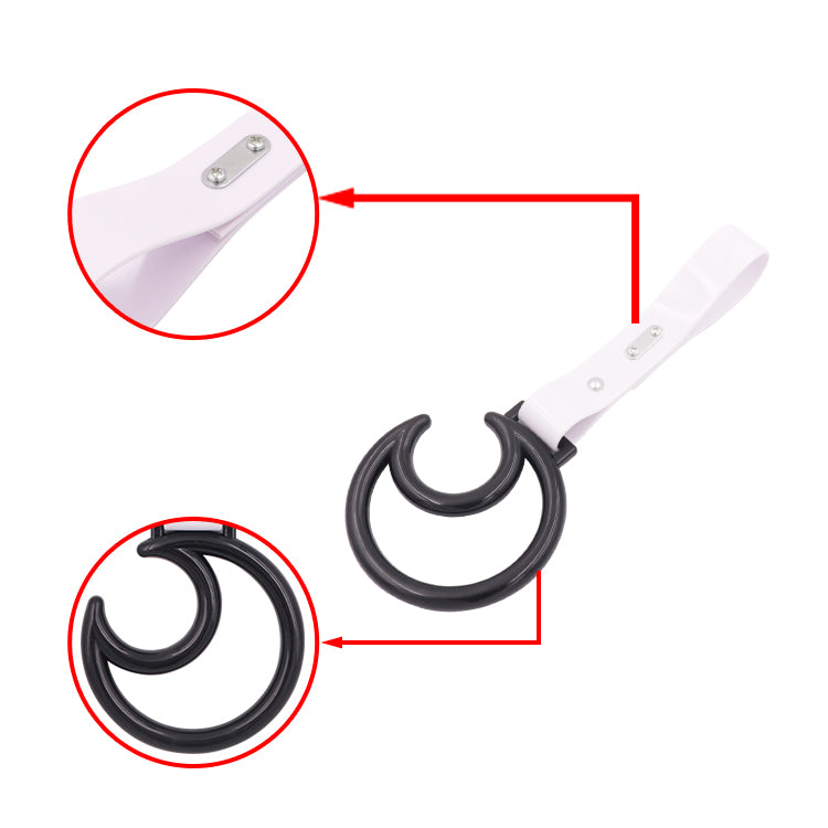 Brand New Moon Black JDM TSURIKAWA Ring Subway Train Bus Handle Strap Charm Drift
