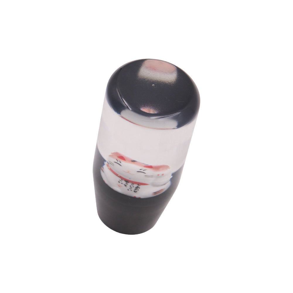 Brand New 1PCS Universal 9CM JDM Clear Fortune Cat Manual Car Black Base Racing Stick Shift Knob M8 M10 M12