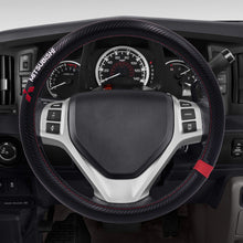 Load image into Gallery viewer, BRAND NEW MITSUBISHI 15&quot; Diameter Car Steering Wheel Cover Carbon Fiber Style Look