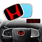 BRAND NEW JDM BLACK/RED H EMBLEM FOR STEERING WHEEL CIVIC & ACCORD 50MM X 40MM