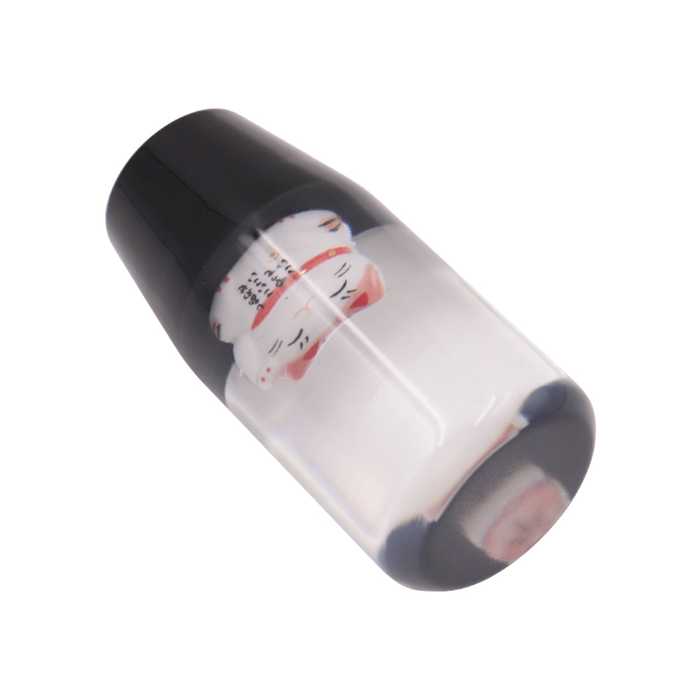 Brand New 1PCS Universal 9CM JDM Clear Fortune Cat Manual Car Black Base Racing Stick Shift Knob M8 M10 M12