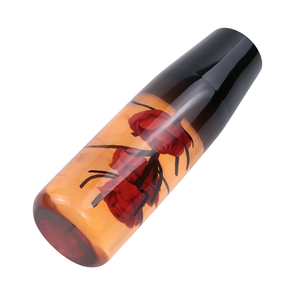 Brand New 1PCS Universal 15CM JDM Clear Red Real Flowers Manual Car Black Base Racing Stick Shift Knob M8 M10 M12