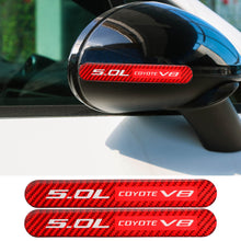 Load image into Gallery viewer, Brand New 2PCS 5.0L COYOTE V8 Real Carbon Fiber Red Car Trunk Side Fenders Door Badge Scratch Guard Sticker