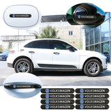 Brand New 8PCS Volkswagen Real Carbon Fiber Black Car Trunk Side Fenders Door Badge Scratch Guard Sticker