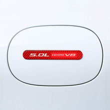 Load image into Gallery viewer, Brand New 2PCS 5.0L COYOTE V8 Real Carbon Fiber Red Car Trunk Side Fenders Door Badge Scratch Guard Sticker