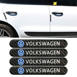 Brand New 4PCS Volkswagen Real Carbon Fiber Black Car Trunk Side Fenders Door Badge Scratch Guard Sticker
