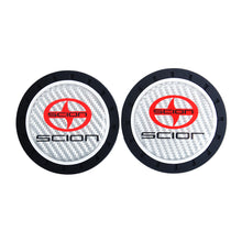 Load image into Gallery viewer, Brand New 2PCS Scion Real Carbon Fiber Car Cup Holder Pad Water Cup Slot Non-Slip Mat Universal