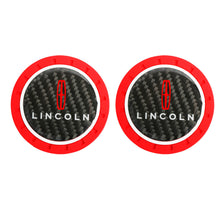 Load image into Gallery viewer, Brand New 2PCS LINCOLN Real Carbon Fiber Car Cup Holder Pad Water Cup Slot Non-Slip Mat Universal