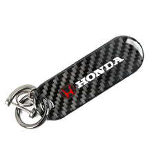 Load image into Gallery viewer, Brand New Universal 100% Real Carbon Fiber Keychain Key Ring For Honda