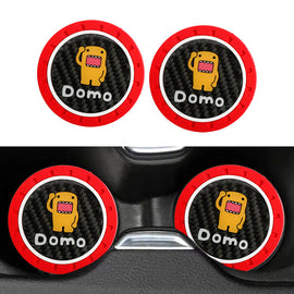Brand New 2PCS Domo Real Carbon Fiber Car Cup Holder Pad Water Cup Slot Non-Slip Mat Universal