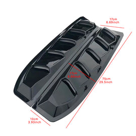 BRAND NEW 2PCS Glossy Black Rear Side Window Louver Scoop Cover For Honda Civic 4DR Sedan 2016-2021