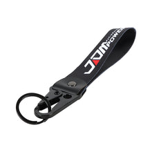 Load image into Gallery viewer, BRAND New JDM POWER Black Racing Keychain Metal key Ring Hook Strap Lanyard Universal