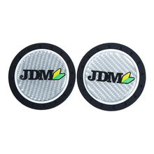 Load image into Gallery viewer, Brand New 2PCS JDM Beginner Badge Real Carbon Fiber Car Cup Holder Pad Water Cup Slot Non-Slip Mat Universal