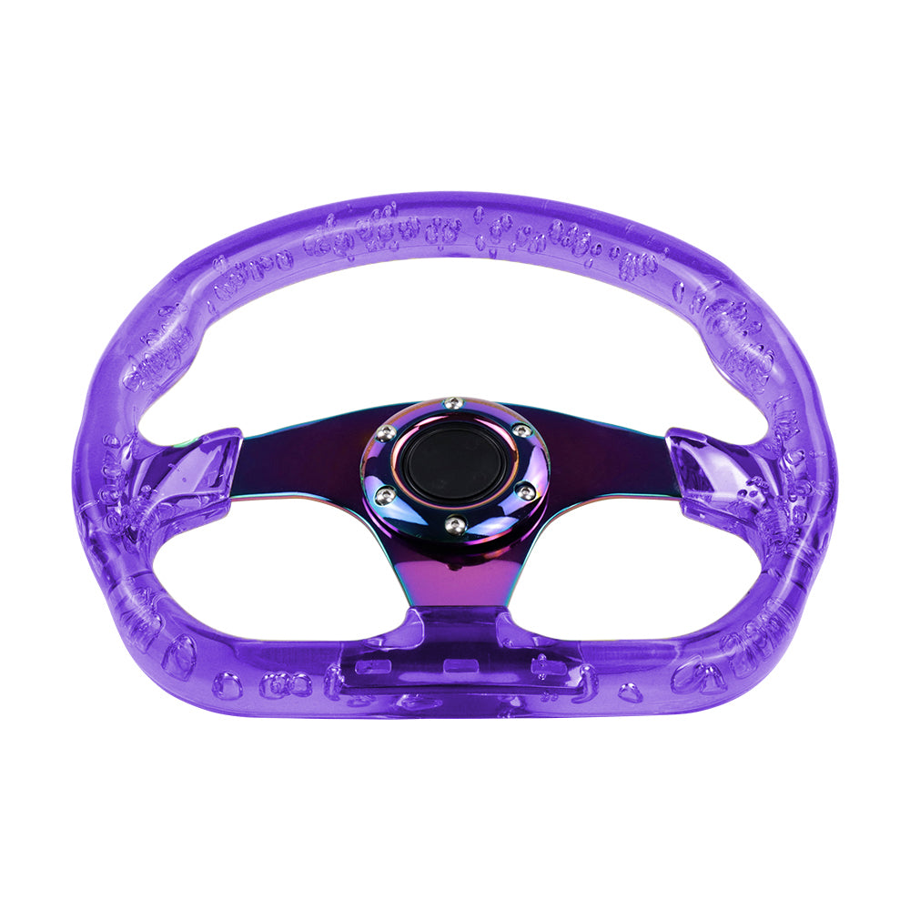 Brand New JDM Universal 6-Hole 326mm Vip Purple Crystal Bubble Neo Spoke Steering Wheel