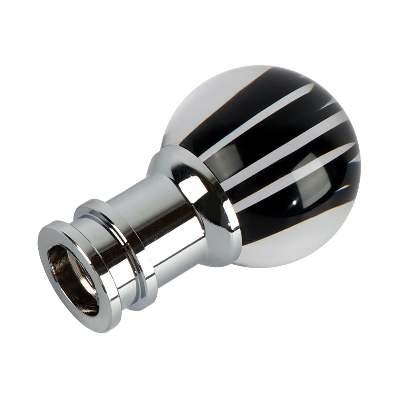 Brand New Universal Jdm Round Ball Crystal Clear Black Stripes Manual Car Racing Gear Shift Knob Shifter M12 M10 M8