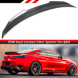 BRAND NEW 2017-2022 INFINITI Q60 HIGH KICK Real Carbon Fiber Rear Trunk PSM Spoiler