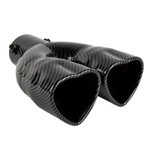 Load image into Gallery viewer, Brand New Universal Dual Carbon Fiber Look Heart Shaped Stainless Steel Car Exhaust Pipe Muffler Tip Trim Straight