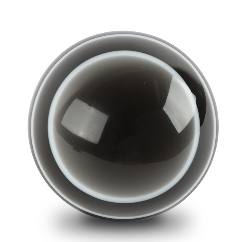 Brand New Jdm Universal Glossy Black W/White Stripes Round Ball Shifter Shift Knob M8 M10 M12