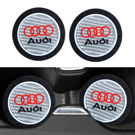 Brand New 2PCS Audi Real Carbon Fiber Car Cup Holder Pad Water Cup Slot Non-Slip Mat Universal