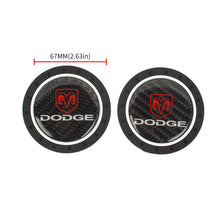 Load image into Gallery viewer, Brand New 2PCS Dodge Real Carbon Fiber Car Cup Holder Pad Water Cup Slot Non-Slip Mat Universal