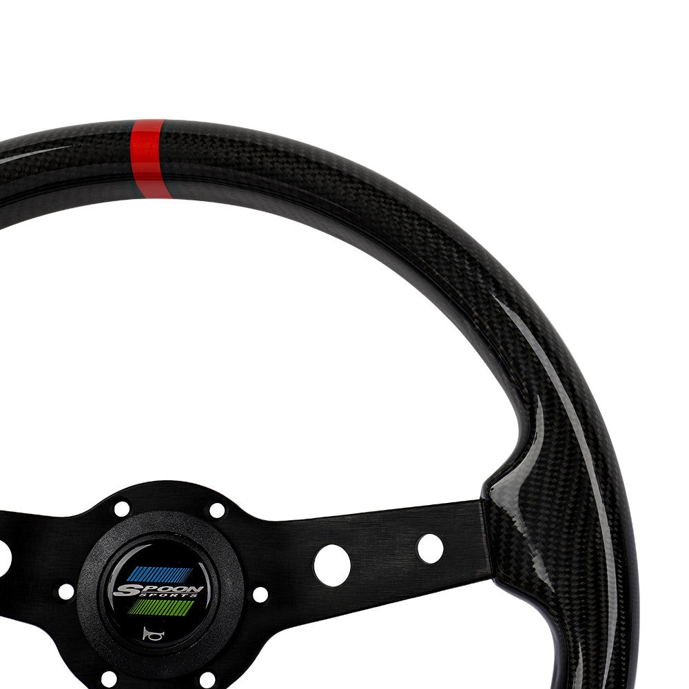 Brand New 350mm 14" Universal JDM SPOON SPORTS Black Real Carbon Fiber Steering Wheel