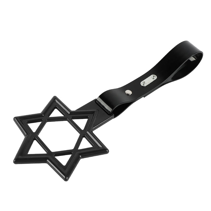 Brand New Hexagram Shaped Black JDM TSURIKAWA Subway Bus Black Handle Strap Charm Drift