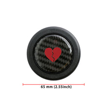Load image into Gallery viewer, Brand New Universal Broken Heart Car Horn Button Carbon Fiber Steering Wheel Center Cap