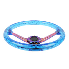 Load image into Gallery viewer, Brand New Universal 6-Hole 350mm Deep Dish Vip Blue Crystal Bubble Neo Spoke Steering Wheel