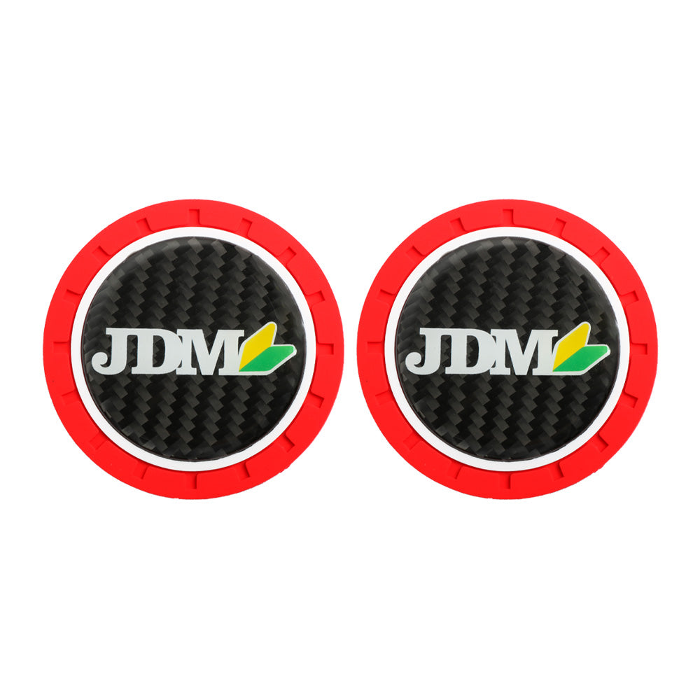 Brand New 2PCS JDM Real Carbon Fiber Car Cup Holder Pad Water Cup Slot Non-Slip Mat Universal