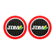 Load image into Gallery viewer, Brand New 2PCS JDM Real Carbon Fiber Car Cup Holder Pad Water Cup Slot Non-Slip Mat Universal