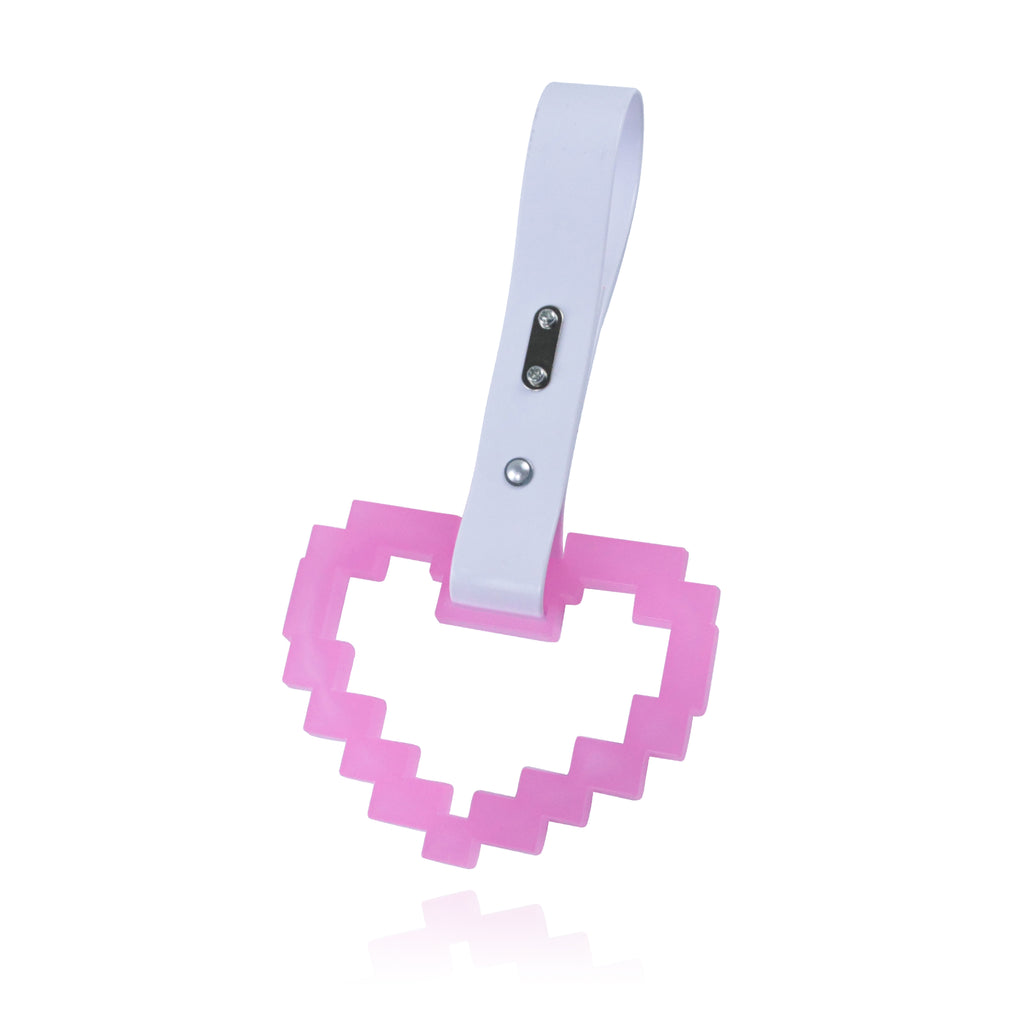 Brand New Minecraft Heart H-Pink (Glows in the Dark) JDM TSURIKAWA Ring Subway Train Bus White Handle Strap Charm Drift